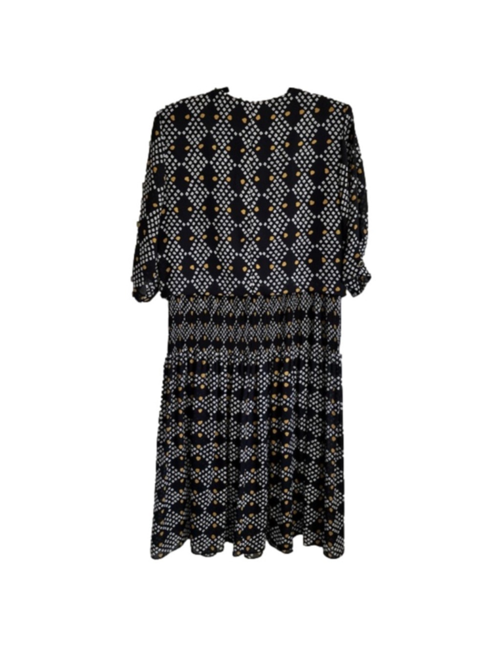VINTAGE Algo 80’s Chiffon Drop Waist Blouson Midi Dress (XL/1X) - Picture 4 of 16